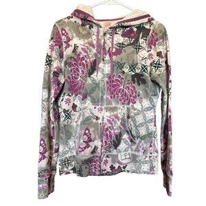 Vintage Y2K Lucky Brand Sweatshirt Hoodie Women’s Medium Floral Butterflies